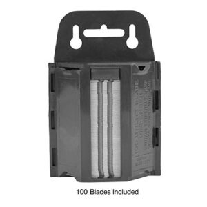 Sheffield 12282 Standard 100 Utility Box Cutter Blades with Dispenser, Knife Blades 100 Pack, Box Cutter Razor Blades Refills, Small Blades For Box Cutter