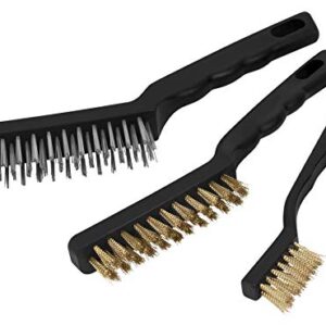 Performance Tool W1149 3-Piece Brass and Stainless-Steel Wire Brush Set