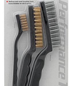 Performance Tool W1149 3-Piece Brass and Stainless-Steel Wire Brush Set