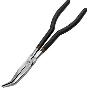 Performance Tool W1045 11-Inch Long Reach 45-Degree Bent Long Nose Pliers, Black