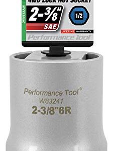 Performance Tool W83241 1/2 Drive Rounded Lock Nut Socket, 2-3/8-Inch Used on Ford Explorer, Ranger and Bronco II with Automatic Hubs