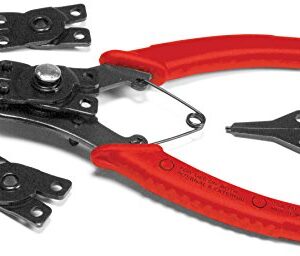 Performance Tool W1159 5-Piece Interchangeable Jaw Snap Ring Plier Set, Straight, 45 degree & 90 Degree