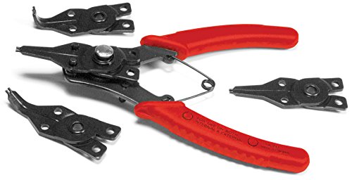 Performance Tool W1159 5-Piece Interchangeable Jaw Snap Ring Plier Set, Straight, 45 degree & 90 Degree