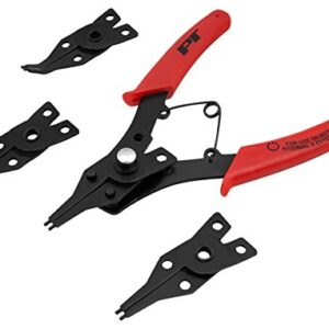 Performance Tool W1159 5-Piece Interchangeable Jaw Snap Ring Plier Set, Straight, 45 degree & 90 Degree