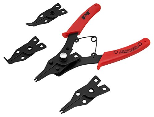 Performance Tool W1159 5-Piece Interchangeable Jaw Snap Ring Plier Set, Straight, 45 degree & 90 Degree