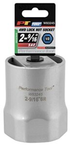 performance tool w83245 1/2 drive rounded lock nut socket, 2-9/16" used on dodge trucks with dana 60 manual hubs