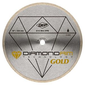 qep 10" continuous rim premium diamond blade for wet or dry cutting of ceramic, porcelain, and marble tile