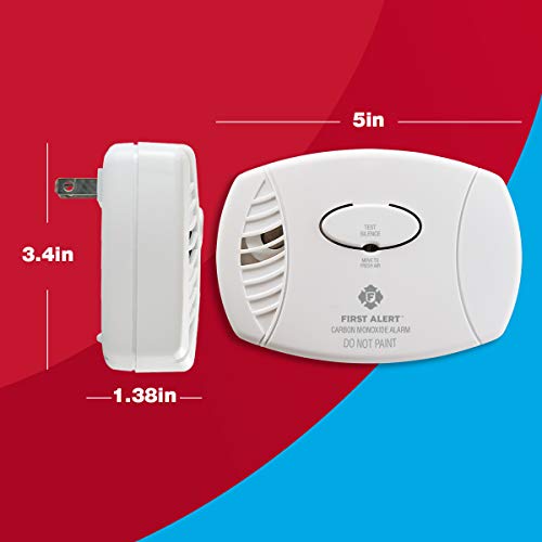 First Alert CO605 Plug-In Carbon Monoxide Detector with Battery Backup , White