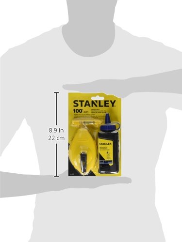 STANLEY Chalk Line Box Set, Blue Chalk with Plastic Line Level, 4oz, 3-Piece (47-443)