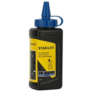 STANLEY Chalk Line Box Set, Blue Chalk with Plastic Line Level, 4oz, 3-Piece (47-443)