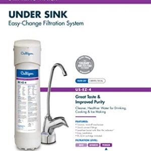 Culligan US Change Sink Drinking Water System with Dedicated Faucet and Premium Filter, EZ-4 (Best Filtration), Chrome