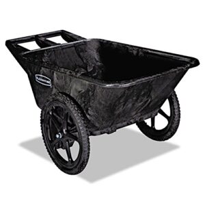 rubbermaid big wheel 5642 black utility agriculture, nursery & farm cart, 58"l x 32-3/4"w x 28-1/4"h