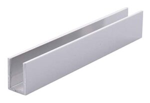 crl bright anodized frameless shower door aluminum deep u-channel for 3/8" thick glass - 95 in long