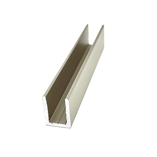 CRL Satin Nickel Frameless Shower Door Aluminum Deep U-Channel for 3/8" Thick Glass - 95 in long