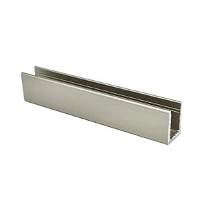 crl satin nickel frameless shower door aluminum deep u-channel for 3/8" thick glass - 95 in long