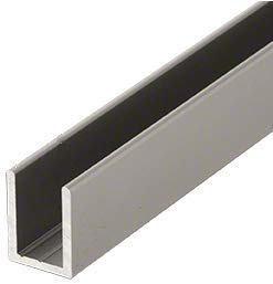 CRL Satin Nickel Frameless Shower Door Aluminum Deep U-Channel for 3/8" Thick Glass - 95 in long