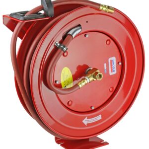 Lincoln 83753 Value Series Air and Water 50 Foot x 3/8 Inch Retractable Hose Reel, 1/4 Inch NPT Fitting, Slotted Mounting Base, 5-position Adjustable Outlet Arm