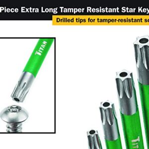 Titan 12715 Extra-Long Arm Tamper Resistant Star Key Set - 13 Piece , Green