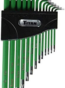 Titan 12715 Extra-Long Arm Tamper Resistant Star Key Set - 13 Piece , Green