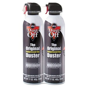 dust-off dpsjmb2 disposable compressed gas duster, 17 oz cans, 2/pack