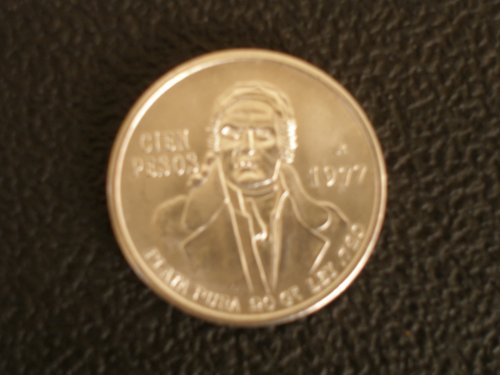 1977 Morelos Cien Pesos Plata Pura 20 Gr. Ley .720 Silver Coin.