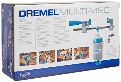 Dremel 2500-01 Rotary Tool Multi-Vise, 3-in-1 Attachment with 360 Degree Stationary Vise, Stand-Alone Clamp, and Tool Holder , Grey