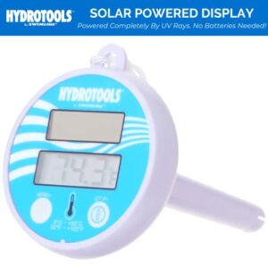 SWIMLINE HYDROTOOLS Solar Powered Digital LCD Thermometer Large Floating Easy Read For Water Temperature Shatter Resistant With String For Outdoor And Indoor Swimming Pools Spas Ponds Bathtubs