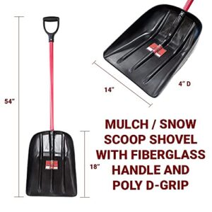 Bully Tools 92400 Snow/Grain Shovel. Fiberglass Dgrip Handle.