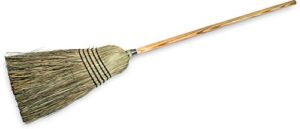carlisle foodservice products 4135067 commercial corn broom with solid wood handle, 12" wide