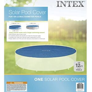 INTEX 28012E Solar Pool Cover: For 12ft Round Easy Set and Metal Frame Pools – Insulates Pool Water – Reduces Water Evaporation – Keeps Debris Out – Reduces Chemical Consumption