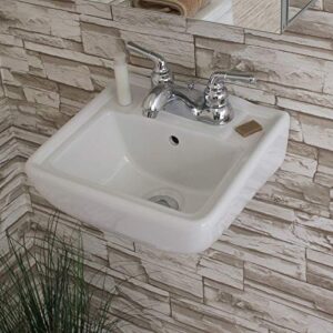 Small Wall Mount Bathroom Sink 12.4"x11" White