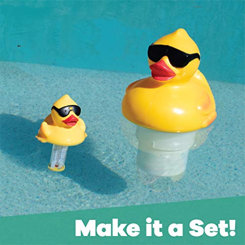 GAME 4002 Derby Duck, 3 Inch Chlorine, Five Tablet Capacity Above-or Inground Pool Use, Adjustable Dispensing Rate