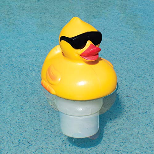 GAME 4002 Derby Duck, 3 Inch Chlorine, Five Tablet Capacity Above-or Inground Pool Use, Adjustable Dispensing Rate