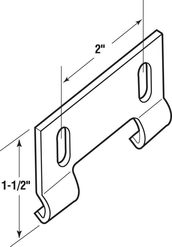 Prime-Line M 6191 Shower Door Bottom Hook Guide, 2 In. Hole Center Spacing, Plastic Construction, Gray in Color (2 Pack)