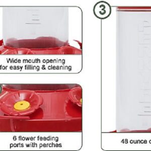 Perky-Pet 220 The Grand Master 48-Ounce Hummingbird Feeder