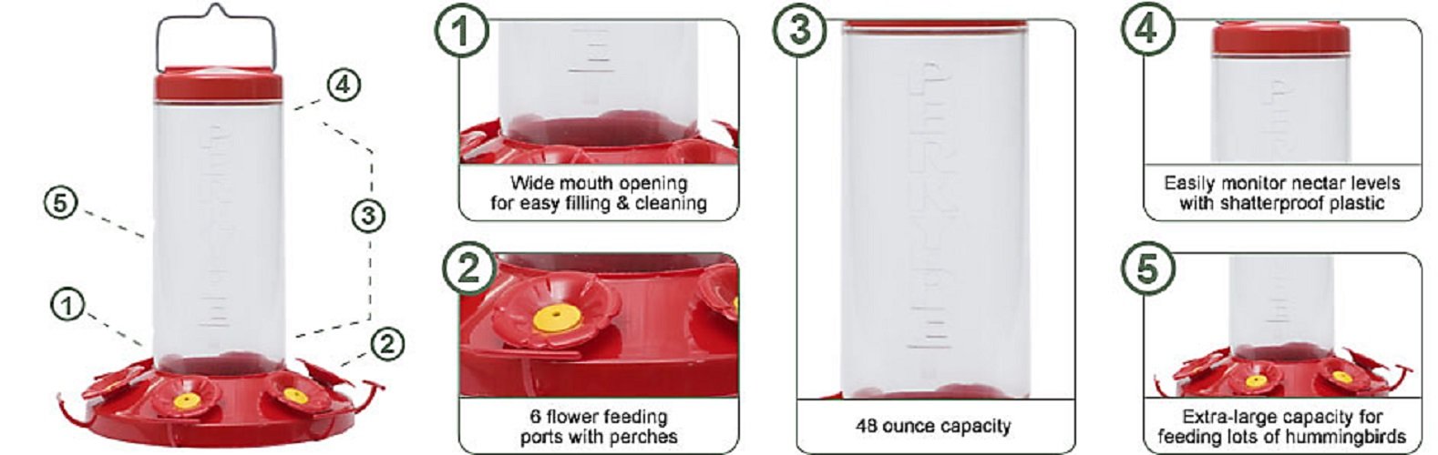 Perky-Pet 220 The Grand Master 48-Ounce Hummingbird Feeder