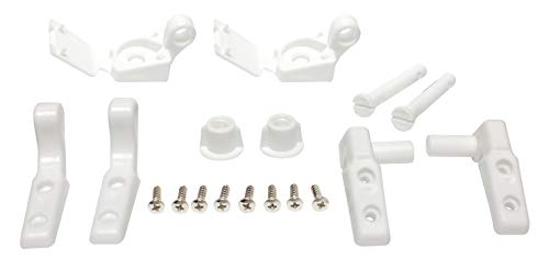 Plumb Pak PP835-34 Leaf Straight Universal Fit Toilet Seat Hinge, Plastic, 4" x 5", White