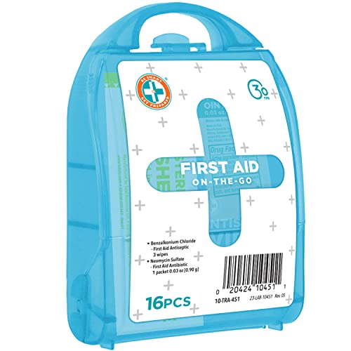 Be Smart Get Prepared Compact First Aid Kit: Clean, Treat, Protect Minor Cuts, Scrapes. Home, Office, Car, School, Business, Travel, Emergency, Survival, Hunting, Outdoor, Sports . FSA / HSA eligible.