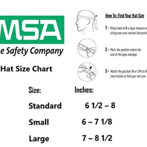 MSA 475358 V-Gard Cap Style Safety Hard Hat With Fas-Trac III Ratchet Suspension | Polyethylene Shell, Superior Impact Protection, Self Adjusting Crown-Straps - Standard Size in White