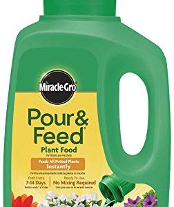 Miracle-Gro Pour & Feed Plant Food, Fertilizer Instantly Feeds Live Plants, For Outdoor & Indoor Plants in Containers, 32 oz.