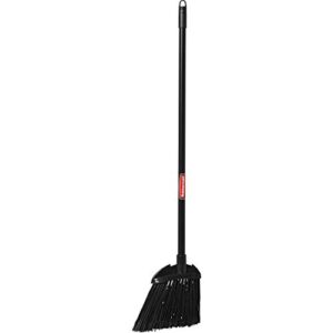 rubbermaid commercial products executive lobby broom with vinyl handle, black, indoor/outdoor use at restaurant/office/malls, pack of 6
