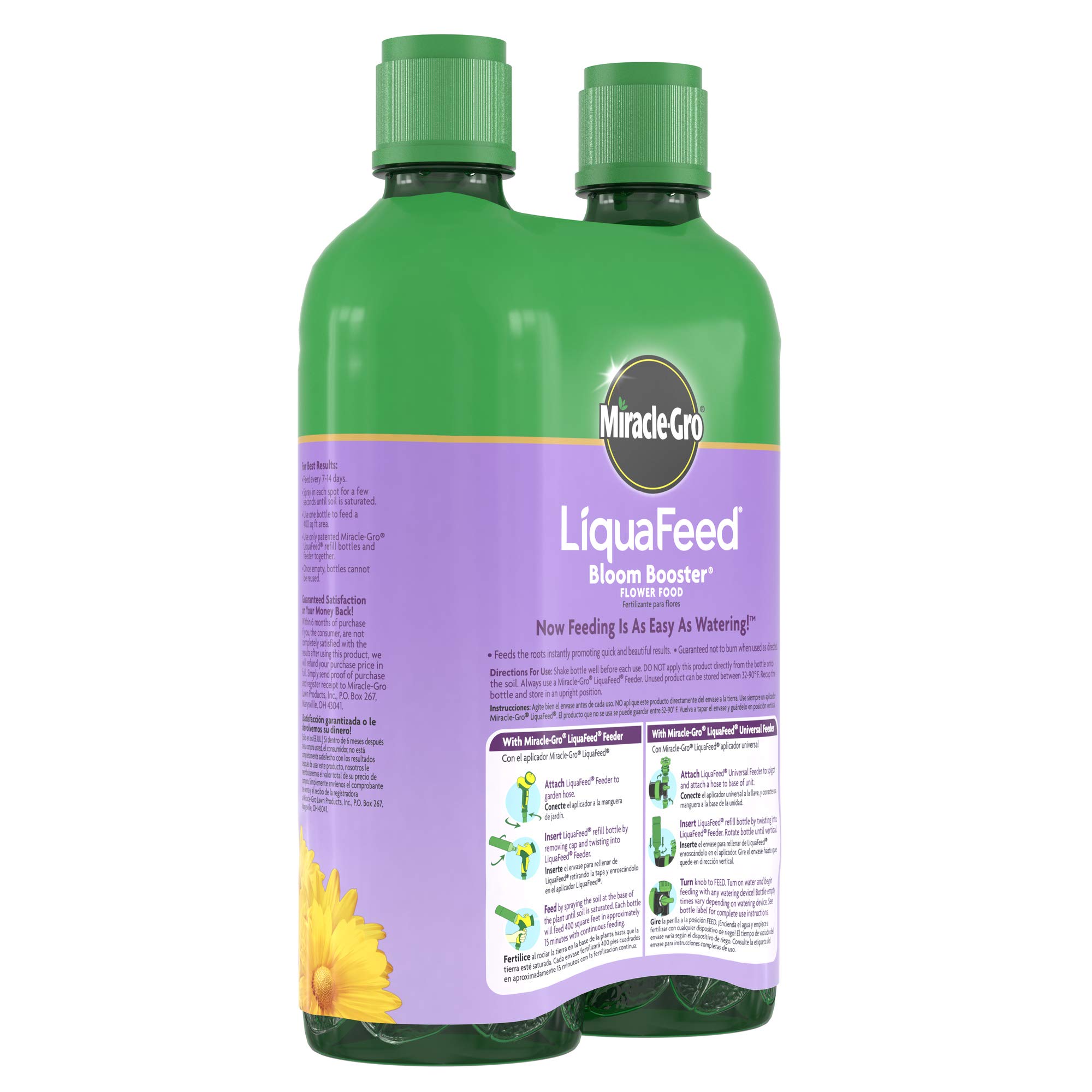 Miracle-Gro Liquafeed Bloom Booster Flower Food Refills, Pack of 2