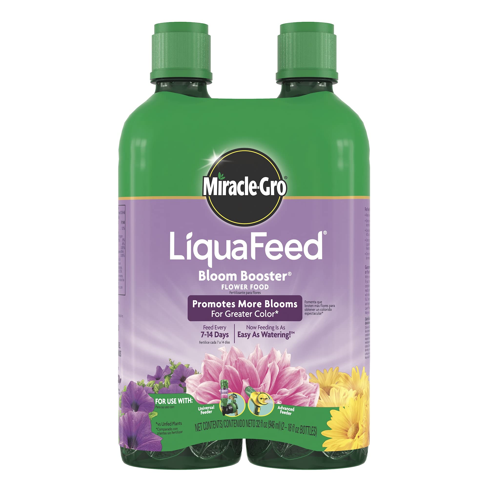 Miracle-Gro Liquafeed Bloom Booster Flower Food Refills, Pack of 2