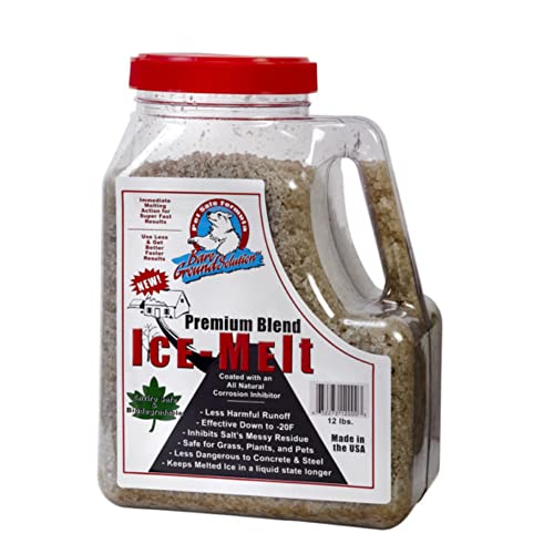 Bare Ground BGSJ-12 Premium Coated Granular Ice Melt in Shaker Jug, 12 lbs