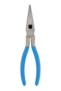 channellock 317 8-inch long nose plier with side cutter | needle nose pliers with knife and anvil - style side cutter | crosshatch jaw forged from high carbon steel for maximum grip on materials | specially coated for rust prevention | comfort grips , blu