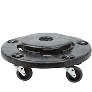 rubbermaid comm prod commercial brute 250 lb. plastic wheeled garbage blk trash can dolly, 1, black