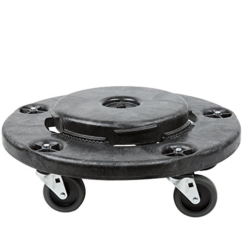 Rubbermaid Comm Prod Commercial Brute 250 lb. Plastic Wheeled Garbage BLK Trash Can Dolly, 1, Black