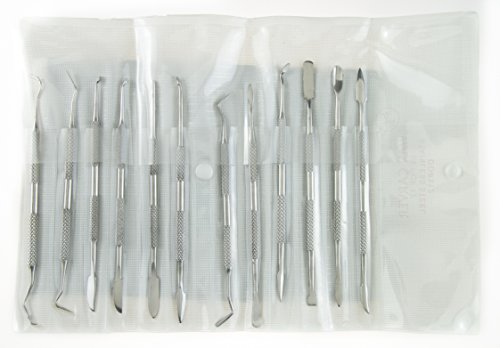 SE 12-Piece Stainless Steel Wax Carvers Set, Wax & Clay Sculpting Tools, Double Ended Carving Kit for Modeling, Sculpting and Shaping, Silver - DD312