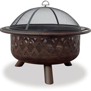 Serenelife Endless Summer, WAD792SP, Bronze Crossweave Firebowl Fire Pit Outdoor Firepit