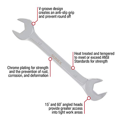 Sunex 9914MA Metric Angle Head Wrench Set, 9mm - 19mm, Fully Polished, 14-Piece (Includes Roll-Case)